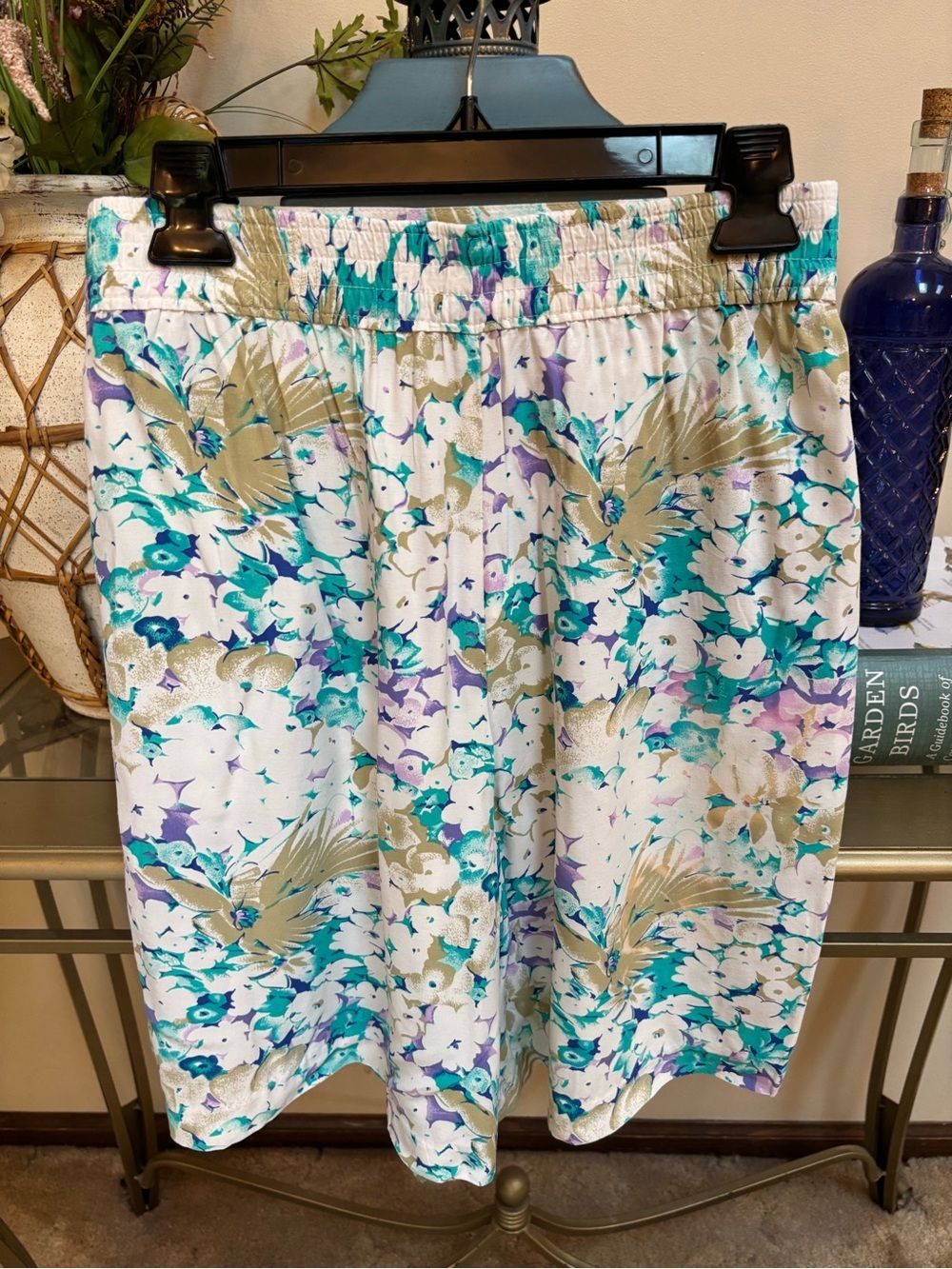 Vintage Skort Multi Floral Print Pleated Waist Flowy Cottagecore Feminine Size S - Picture 2 of 10